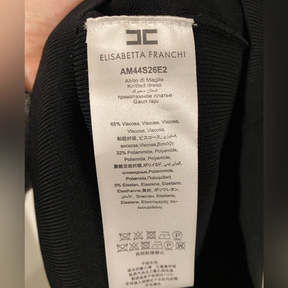 NWOT ELISABETTA FRANCHI Black Sheath Dress - Picture 6 of 14